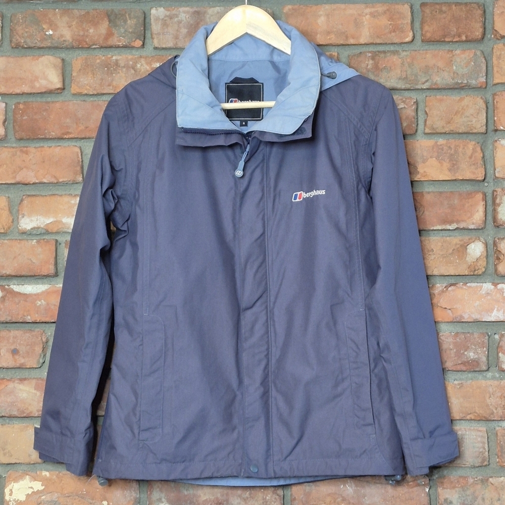 Berghaus AQ2 Waterproof Jacket Size 8 Lightweight Hooded Hiking Rain Shell